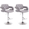 Set  2 Taburetes De Bar Dublin En Tela Gris