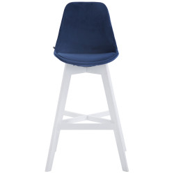 Set 2 Taburetes Cannes En Terciopelo Azul,Blanco