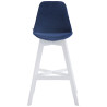 Set 2 Taburetes Cannes En Terciopelo Azul,Blanco