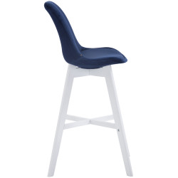 Set 2 Taburetes Cannes En Terciopelo Azul,Blanco