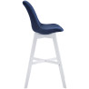 Set 2 Taburetes Cannes En Terciopelo Azul,Blanco