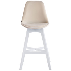 Set 2 Taburetes Cannes En Terciopelo Crema,Blanco
