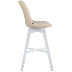 Set 2 Taburetes Cannes En Terciopelo Crema,Blanco