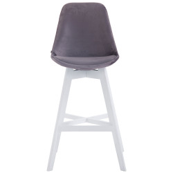 Set 2 Taburetes Cannes En Terciopelo Gris oscuro,Blanco