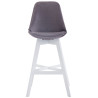 Set 2 Taburetes Cannes En Terciopelo Gris oscuro,Blanco