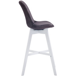 Set 2 Taburetes Cannes En Terciopelo Gris oscuro,Blanco