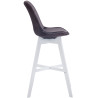 Set 2 Taburetes Cannes En Terciopelo Gris oscuro,Blanco