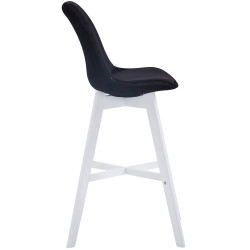 Set 2 Taburetes Cannes En Terciopelo Negro,Blanco