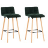 Set De 2 Taburetes De Bar Lincoln En Terciopelo Verde