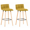 Set De 2 Taburetes De Bar Lincoln En Terciopelo Amarillo