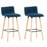 Set De 2 Taburetes De Bar Lincoln En Terciopelo Azul