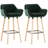 Set De 2 Taburetes Grant En Terciopelo Verde