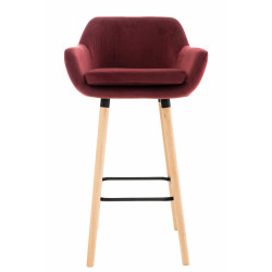 Set De 2 Taburetes Grant En Terciopelo Rojo