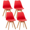 Set De 4 Sillas De Comedor Linares Rojo,Plástico
