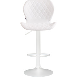 Taburete De Bar Cork En Simil Cuero Blanco,Blanco