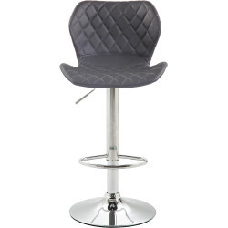 Taburete De Bar Cork En Simil Cuero Cromado,Gris