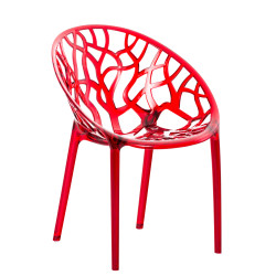 Silla plástico apilable CRYSTAL Rojo