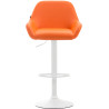 Taburete De Bar Braga En Simil Cuero Naranja,Blanco