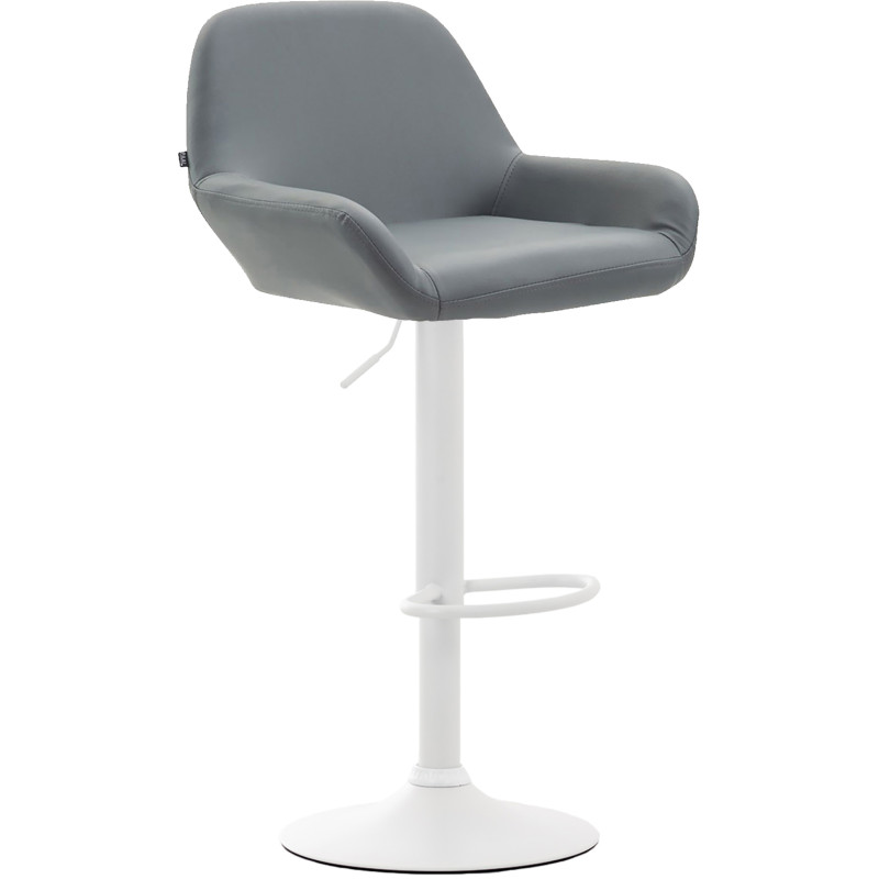 Taburete De Bar Braga En Simil Cuero Gris,Blanco