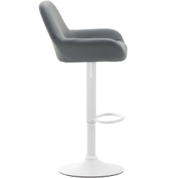 Taburete De Bar Braga En Simil Cuero Gris,Blanco