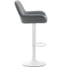 Taburete De Bar Braga En Simil Cuero Gris,Blanco