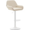 Taburete De Bar Braga En Simil Cuero Crema,Blanco