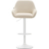 Taburete De Bar Braga En Simil Cuero Crema,Blanco