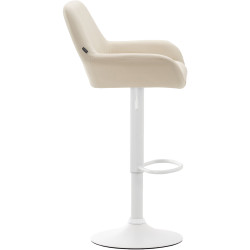 Taburete De Bar Braga En Simil Cuero Crema,Blanco
