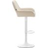 Taburete De Bar Braga En Simil Cuero Crema,Blanco
