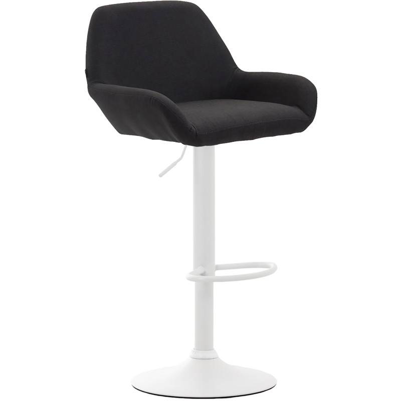 Taburete De Bar Braga En Tela Negro,Blanco