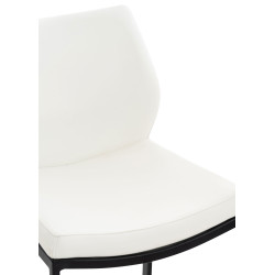 Taburete Matola Tapizado En Cuero Sintético Blanco,Negro