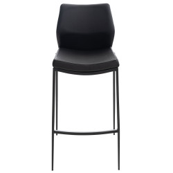 Taburete Matola Tapizado En Cuero Sintético Negro,Negro