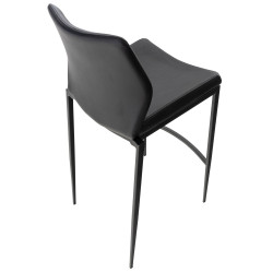 Taburete Matola Tapizado En Cuero Sintético Negro,Negro