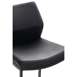 Taburete Matola Tapizado En Cuero Sintético Negro,Negro