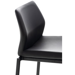 Taburete Matola Tapizado En Cuero Sintético Negro,Negro