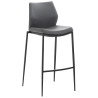 Taburete Matola Tapizado En Cuero Sintético Gris,Negro
