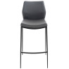 Taburete Matola Tapizado En Cuero Sintético Gris,Negro