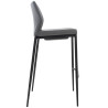 Taburete Matola Tapizado En Cuero Sintético Gris,Negro