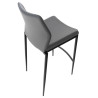 Taburete Matola Tapizado En Cuero Sintético Gris,Negro