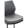 Taburete Matola Tapizado En Cuero Sintético Gris,Negro