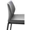 Taburete Matola Tapizado En Cuero Sintético Gris,Negro