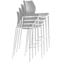 Taburete Matola Tapizado En Cuero Sintético Gris,Negro