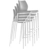 Taburete Matola Tapizado En Cuero Sintético Gris,Negro