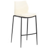 Taburete Matola Tapizado En Cuero Sintético Crema,Negro