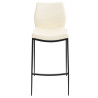 Taburete Matola Tapizado En Cuero Sintético Crema,Negro