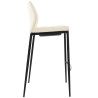 Taburete Matola Tapizado En Cuero Sintético Crema,Negro