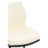 Taburete Matola Tapizado En Cuero Sintético Crema,Negro