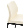 Taburete Matola Tapizado En Cuero Sintético Crema,Negro