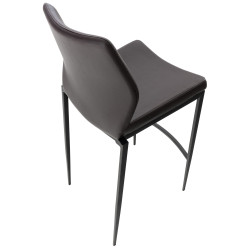 Taburete Matola Tapizado En Cuero Sintético Marrón,Negro