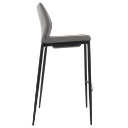 Taburete De Bar Matola Tapizado En Tela Gris,Negro